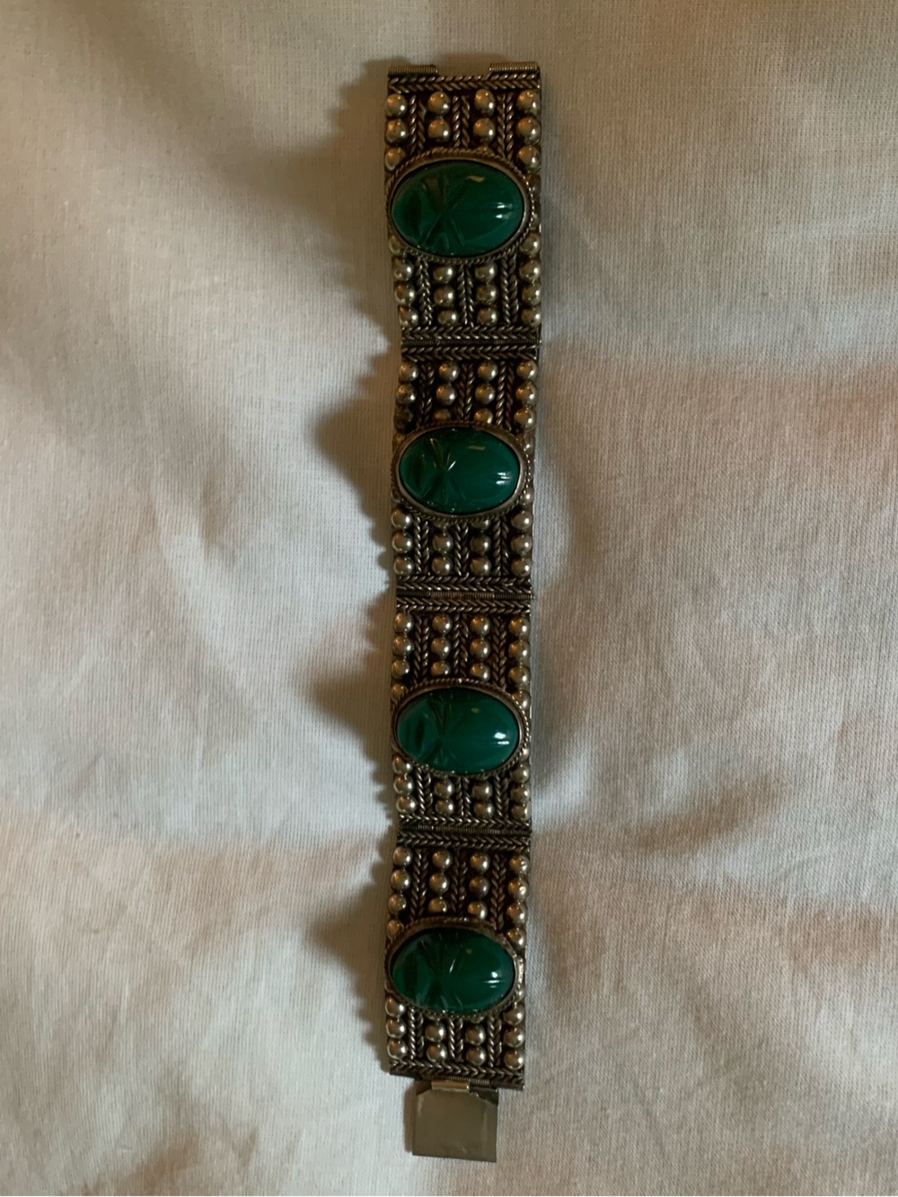 STERLING SILVER MEXICAN SILMEX CABOCHON BRACELET